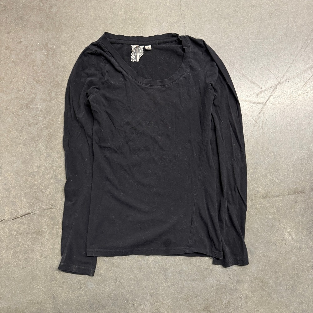 Intimately Free People Black Scoop Neck Long Sleeve Top Size M